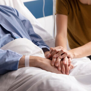 an image of a patient with a family member