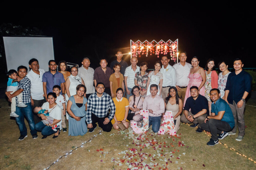 All smiles with our family, friends and special guests.