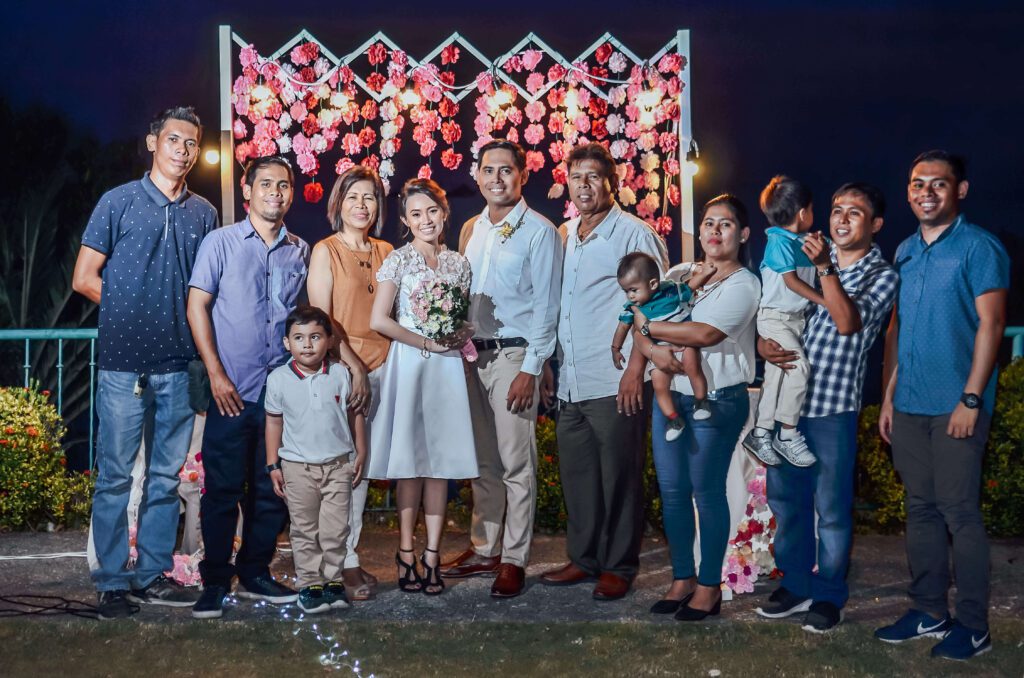 Adrienne and Jan Ray Rulida with the Rulida family at their civil wedding