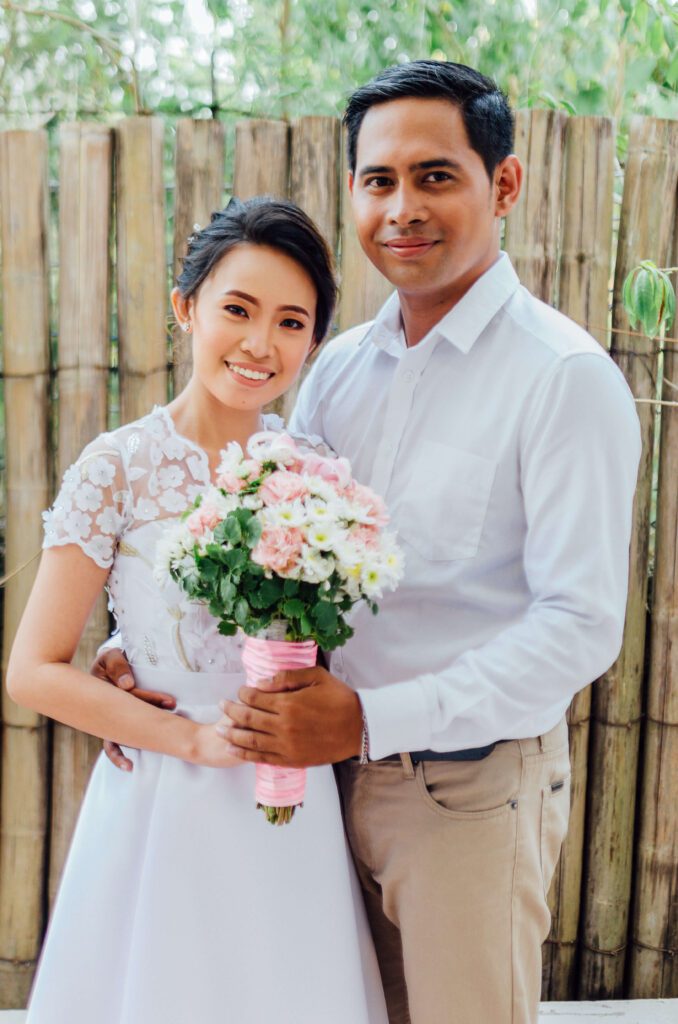 Mr. and Mrs. Rulida, Jan Ray and Adrienne, on their wedding day